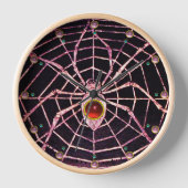 Horloge SPIDER ET WEB Rouge Ruby Gemstone Noir (Recto)