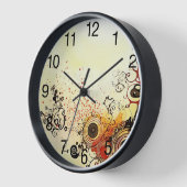 Horloge Spirales en encre et aquarelle (Angle)