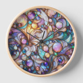 Horloge Stained glass abstract colourful (Recto)