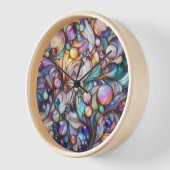 Horloge Stained glass abstract colourful (Angle)