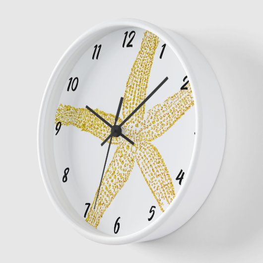 Horloge Starfish Gold Parties scintillant Beach House Jaun (Angle)