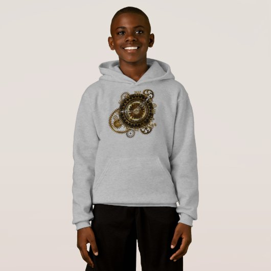 Horloge Steampunk avec des engrenages anciens (Devant entier)