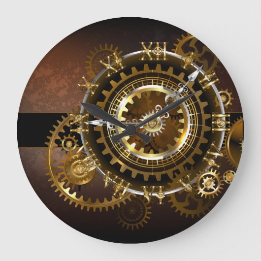 Horloge Steampunk avec des engrenages anciens (Recto)