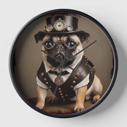 Horloge Steampunk Carlin Portrait Artistique (Recto)