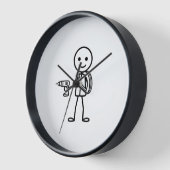Horloge Stickmen At Work - L'Électricien (Angle)