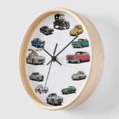 Horloge Style de dessin de voiture classique (Angle)