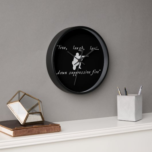 Horloge Style Militaire Live Rire Amour Parodie (Bureau)