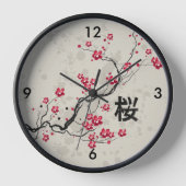 Horloge Style oriental Sakura Cherry Blossom Art (Recto)