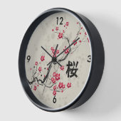 Horloge Style oriental Sakura Cherry Blossom Art (Angle)