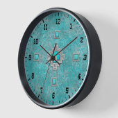 Horloge Style Ouest de Pierre Turquoise Sud-Ouest encadré (Angle)