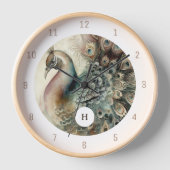 Horloge Style Peacock | Ajouter votre initiale (Recto)