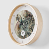 Horloge Style Peacock | Ajouter votre initiale (Angle)