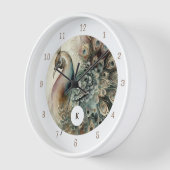 Horloge Style Peacock | Ajouter votre initiale (Angle)