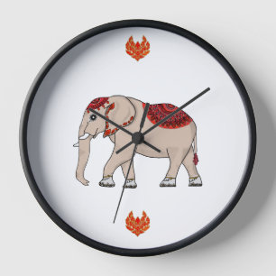 Horloge Style thaïlandais éléphant pour l'horloge.