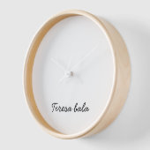 Horloge Stylish Monogram Modern Minimalist White Script (Angle)