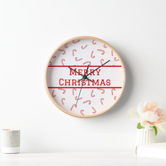 Horloge Sucre de canne personnalisé Noël (Maison)
