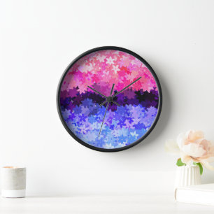 Horloge Super Boho Quirky Retro Floral Omnisexual Pride
