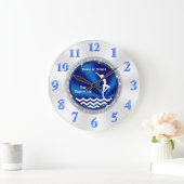 Horloge Super Cute Bleu et Blanc Gymnastique (Maison)