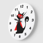 Horloge superbe rouge de chat (Angle)