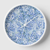 Horloge Superbes hydrangées bleues - motif floral (Recto)