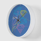 Horloge Supergirl et logo en couleurs (Angle)