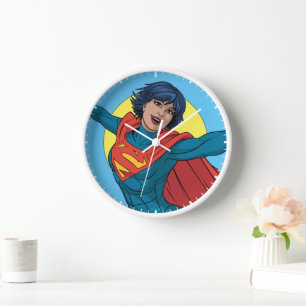 Horloge Supergirl volant en costume bleu