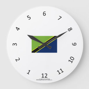 Horloge swahili traditionnelle avec drapeau tanzan