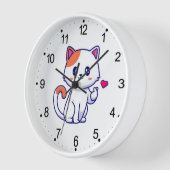 Horloge Symbole de chat mignon en amour main-57577 (Angle)