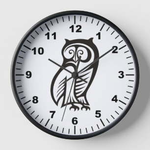 Horloge Symbole de hibou noir