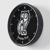 Horloge Symbole hibou blanc (Angle)