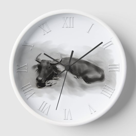 Horloge Tableau original Eau Buffle Ox Année Zodiac WC1 (Recto)