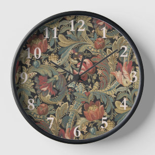 Horloge Tapisserie florale riche Brocade Antique Classique