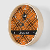 Horloge Tartan orange d'Halloween (Angle)