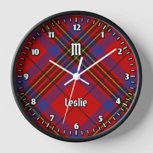 Horloge Tartan rouge Clan Leslie