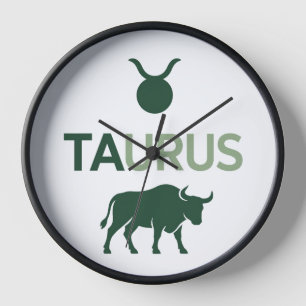 Horloge Taureau Minimaliste Géométrique Zodiaque Graphique