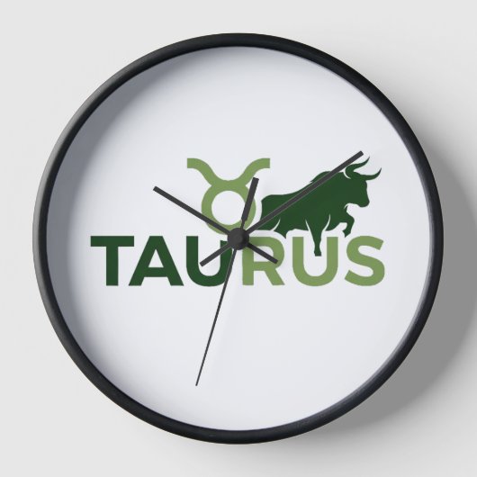 Horloge Taurus Typographie Moderne Chevauchante Graphique (Recto)