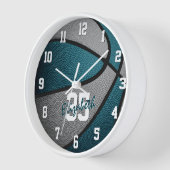 Horloge teal gray girrboys boys basket-ball (Angle)