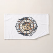 Horloge Temps Chat Chat Graphique Tee Art - Horlog (Serviette à main)