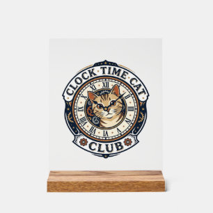Horloge Temps Chat Chat Graphique Tee Art - Horlog