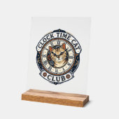 Horloge Temps Chat Chat Graphique Tee Art - Horlog (Angle)
