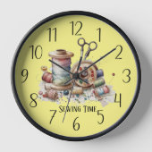 Horloge temps de couture mignon ajouter du texte (Recto)