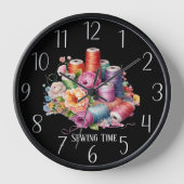 Horloge temps de couture mignon ajouter du texte (Recto)