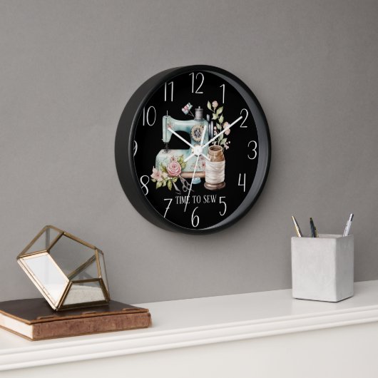 Horloge temps mignon couture ajouter du texte (Bureau)