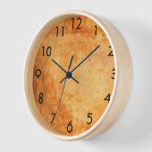 Horloge Terracotta mur rustique brûlé orange (Angle)