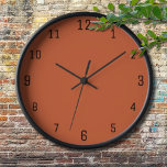 Horloge Terracotta Orange Solide Couleur Chaleureuse & Con<br><div class="desc">Le Terracotta Orange Solid Color motif est un design intemporel et polyvalent qui rayonne de chaleur et d'élégance naturelle. Cette couleur orangée riche et terreuse ajoute un sentiment de confort et de sophistication à tout projet, ce qui en fait un choix parfait pour la mode, la décoration domestique, les textiles...</div>