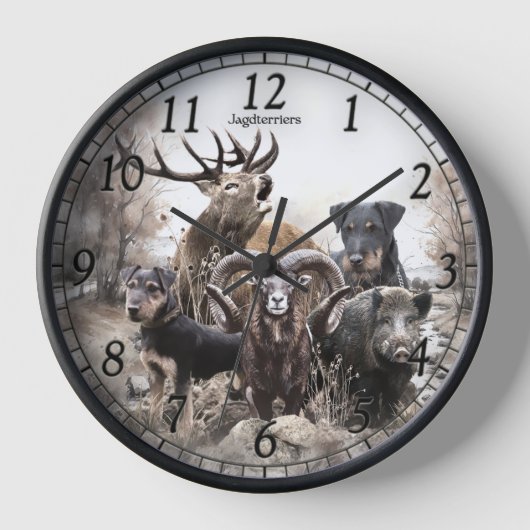 Horloge Terrier de chasse allemand, Le Jagdterrier, Art (Recto)