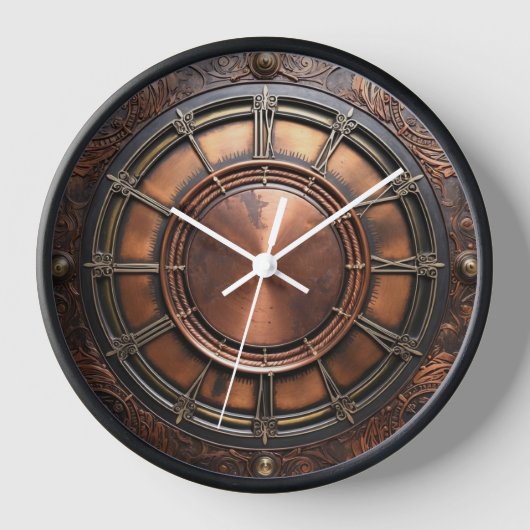 Horloge Tête de temps en cuivre Steampunk (Recto)