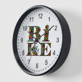 Horloge Texte du vélo plein coeur (Angle)