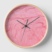 Horloge Texture de glace à la fraise rose (Recto)