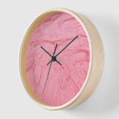 Horloge Texture de glace à la fraise rose (Angle)